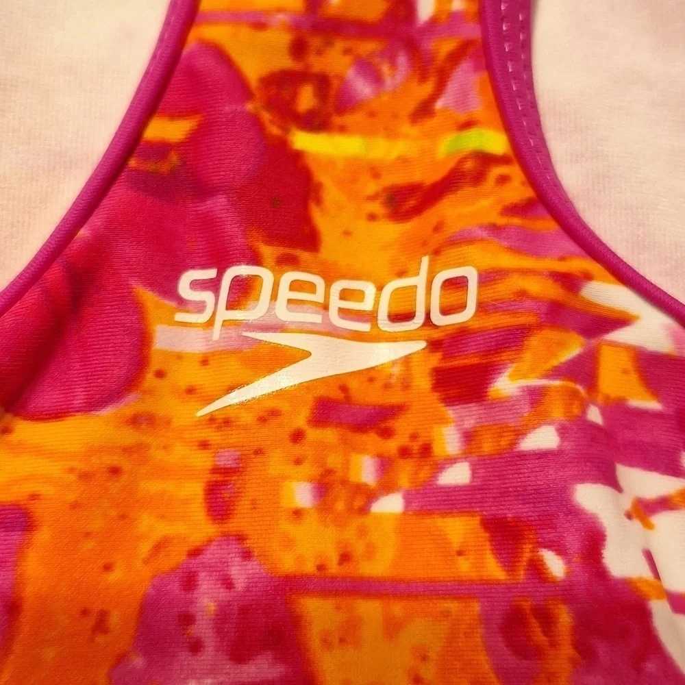 Speedo Pink and Orange Swimwear Size 12